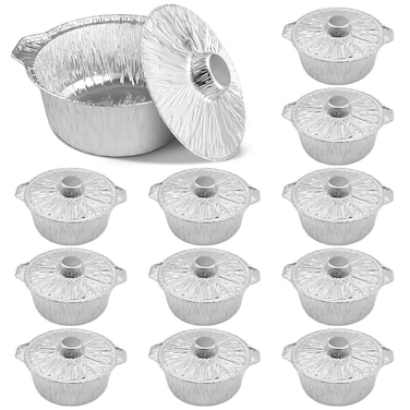 Tideme 12 Pcs Disposable Aluminum Pot with Lid