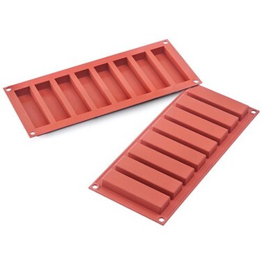 Silikomart Professional SF184 Silicone Baking Mold Slim Bar 8 Cavities 1 Each