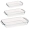 Pyrexop Pyrex Basics Oblong Baking Dish Bundle  2 Quart 3 Quart and 48qt  3 Piece Value Set