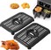 Air Fryer Grill Pan for Ninja Air Fryers 2 Packs Replacement Air Fryer Crisper Plate Grill Plate Tray Accessories with Rubber Bumpers for Ninja Foodi DZ201 DZ100 and other Air Fryer Dishwasher Safe