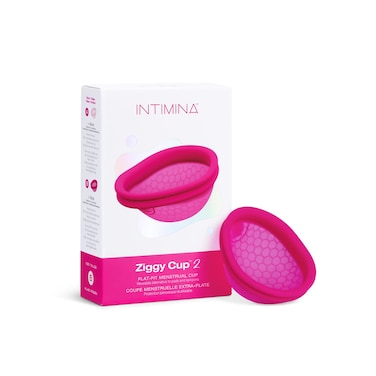Intimina Ziggy Cup 2  ExtraThin Reusable Menstrual Disc Period Cup Disposable Menstrual Cup with Flatfit Design Period Disc Menstrual Cups Ring Period Products Size B