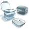 Denture Bath Box Denture CaseRetainer cupThreeLayer Separation Retainer Case Denture Cup Mouth Guards HolderPartial Denture Soak ContainerRetainer Holder Box Size 315  208  335inblue
