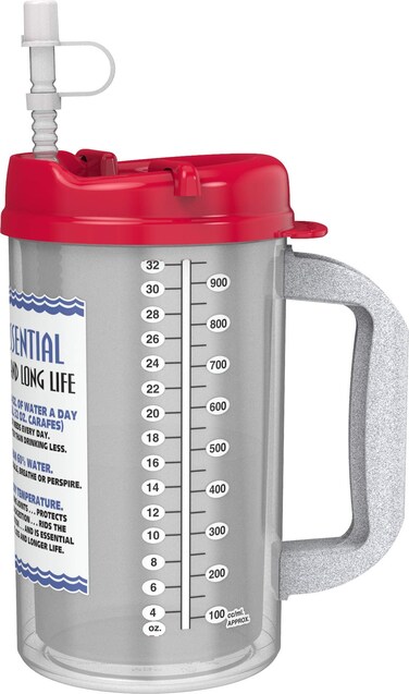 Mugs N Coffee 32 Oz WE Insulated Cold Drink Hospital with Red Lid