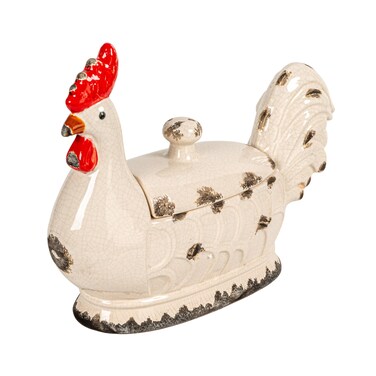 Creative CoOp DA2411 Rooster Container with Lid