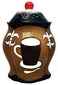 Cookie Jar  Tuscany Hand Painted Fleur De Lis Coffee Design Cookie Jar 85176 by ACK