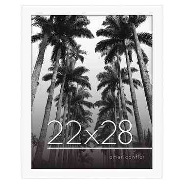 Americanflat 22x28 Poster Frame in White  Composite Wood with Polished Plexiglass  Horizontal and Vertical Formats for Wall with Included Hanging Hardware