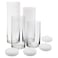 Royal Imports Glass Cylinder Vases  Set of 4  Including 4 Floating DISC Candles Decorative Centerpieces for Home or Wedding by