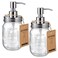 Mason Jar Soap Dispensers Rustproof Stainless Steel Lid Pump Refillable Wash Hand Soap for BathroomKitchenIdeal for Dish SoapLiquid Soap LotionsWaterproof Stickers16Oz Brushed nickel2 Pack