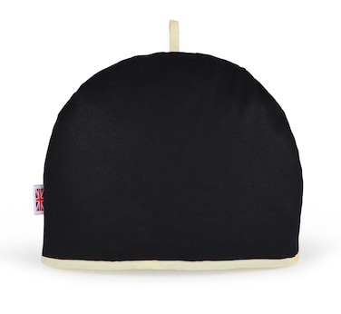 Muldale Large Tea Cozy for Teapot Insulated  Black  Thermal 100 Cotton Extra Thick Wadding  Designed in England  Tea Cozies Covers Fit 1 to 6 Cup Neutral Kitchen Textiles Range