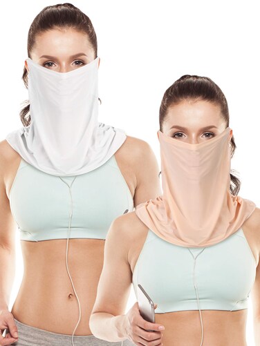 2 Pieces Unisex Sun Protective Face Bandana Women UV Protection Face Scarf for Summer Outdoor Activities