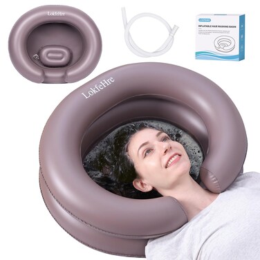LOKFEHRE Large Portable Inflatable Hair Washing Basin for Bedridden  Wash Hair in Bed with Inflatable Shampoo BowlHair Washing Basin for ElderlyDisabledInjuredIdeal Inflatable Sink for Locs Detox