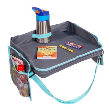 JL Childress 3in1 Travel Tray  iPad Tablet Holder Car Seat Lap Tray for Toddlers  Kids GreyTeal