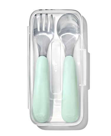 OXO Tot OnTheGo Fork and Spoon Set  Opal