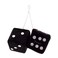 ZONETECH Zone Tech Black Hanging Dice A Pair