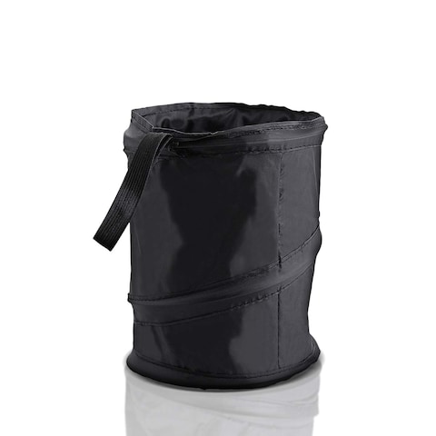 ZONETECH Zone Tech Universal Traveling Portable Car Trash Can  Black Collapsible Popup Leak Proof Trash Can