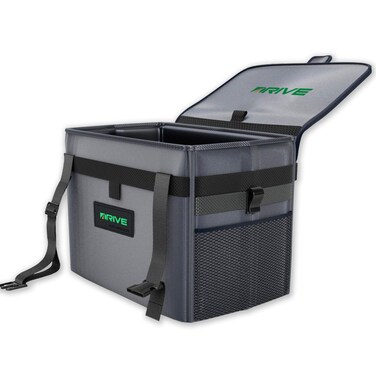 DRIVE AUTO PRODUCTS Car Trash Can and Garbage Bag Set Leak Proof Trash Container with Lid and Accessories to Keep Your Interior Clean  The Bin As Seen on TV Collective  1Pack XL Black