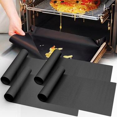 UBeesize 4 Pack Large Oven Liners for Bottom of Oven BPA and PFOA Free 16x24 Inch Thick Heavy Duty Non Stick Teflon Oven Mats for Electric Gas Toaster Convection Microwave Ovens Grills