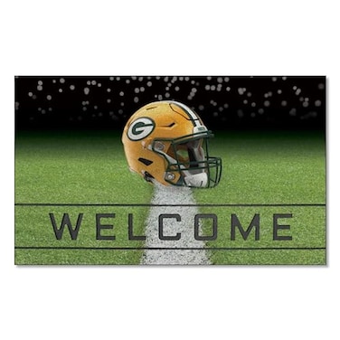 FANMATS 19944 Green Bay Packers Crumb Rubber Outdoor Door Mat  18in x 30in