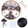 LingTing Handpan Drums Sets 22 inches D Minor Steel Hand Drum with Soft Hand Pan Bag 2 handpan malletHandpan Standdustfree cloth Ashgold10 Notes