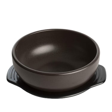 Crazy Korean Cooking Korean Stone Bowl Dolsot Sizzling Hot Pot for Bibimbap and Soup Large No Lid  Premium Ceramic
