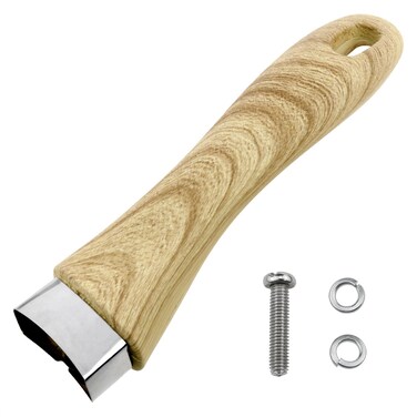 Dookoe AntiScalding Long Handle Pot Handle AntiBurn Handle Replacement Handle Universal Wooden Pot Handle with Screws Replacement Household Kitchen Cookware Accessories Wood 1PCS
