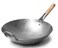Craft Wok Traditional Hand Hammered Carbon Steel Pow Wok with Wooden and Steel Helper Handle 14 Inch Round Bottom  731W88