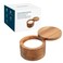 KITCHENDAO Acacia Wood Salt Cellar Bowl Box Elegant Kitchen Salt Container Holder with Swivel Magnetic Lid to Store Pepper Spice Bath Salt Sea Salt Herbs or Favorite Seasonings 6oz