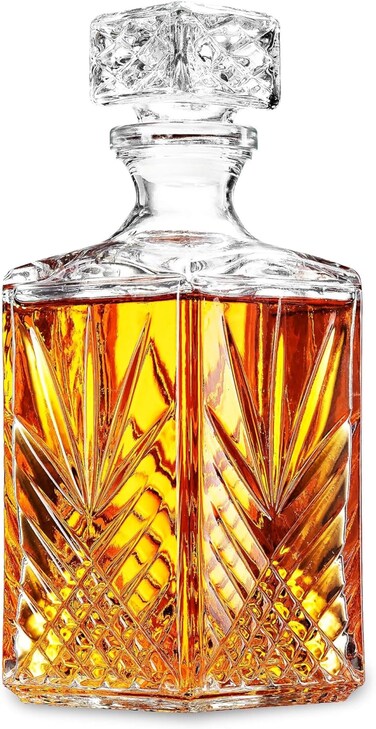 Bormioli Rocco Selecta Collection Whiskey Decanter  Sophisticated 3375oz Diamond Decanter With Starburst Detailing  For Whiskey Bourbon Scotch  Liquor