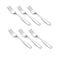 HornTide 6Piece Dessert Forks Set 3 Tines Fruit Salad Fork Cutlery Flatware Stainless Steel Mirror Polishing 55Inch 14cm