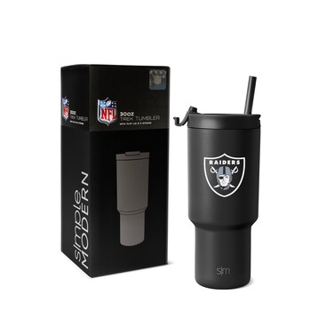 Simple Modern Officially Licensed NFL Oakland Raiders 30 oz Tumbler with Flip Lid and Straws  Insulated Cup Stainless Steel  Gifts for Men Women  Trek Collection  Oakland Raiders