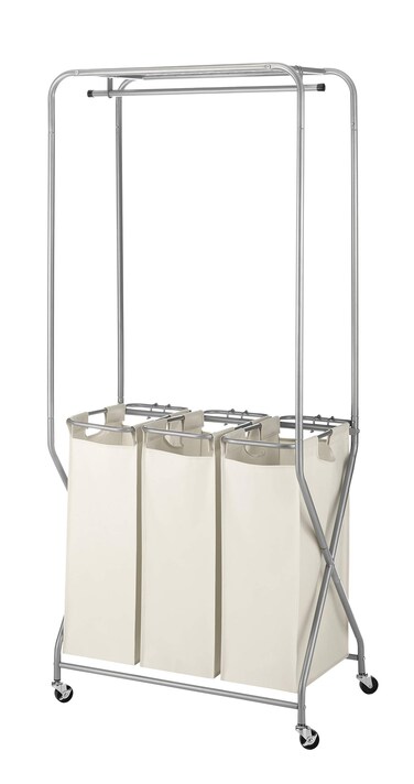 Whitmor Laundry Center Triple Sorter Tan