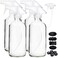 Youngever 4 Pack Empty Glass Spray Bottle 16 Ounce Clear Glass Spray Bottle for Essential Oils with Extra Durable Trigger Sprayers
