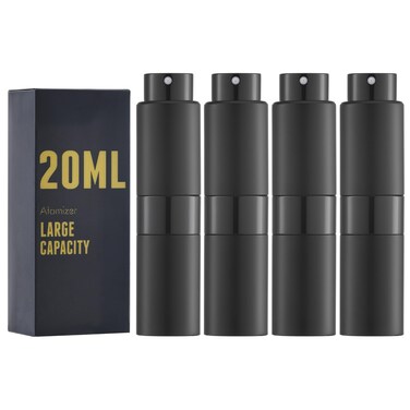 owlyee 20ML Perfume Atomizer Travel Cologne Spray Bottle Mini Empty Sprayer Dispenser Black4PCS