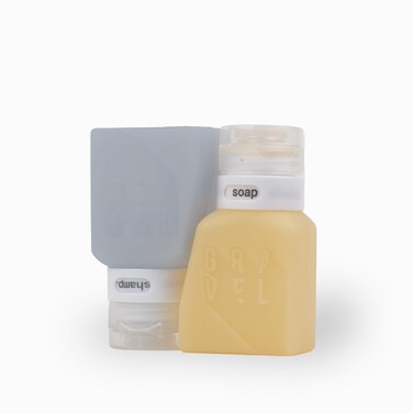 Gravel Travel Bottles TSA Approved 2Pack 3 Oz Travel Bottles  Leakproof Squeezable BPAFree Travel Bottles for Toiletries includes Versatile Label System for Travel Containers Honey  Glacier