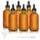 Bumobum 6 Pack 4 oz Dark Amber Dropper Bottles with Measured Dropper Glass Eye Dropper Bottle for Essential Oils with Funnel Labels  Pipette Droppers for Oils Unbreakable Plastic Eye Dropper