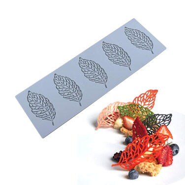 QLINLEAF Hollow Leaf Candy Mold Chocolate Candy 3D Hollow Leaf Silicone Mold Sugar Craft Cake Decoration Cupcake Top Polymer Clay