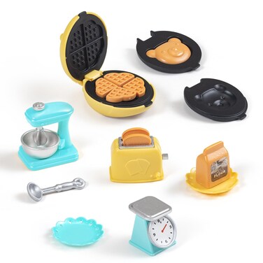Keldoner Miniature Dollhouse Accessories Doll House Accessories Set Dollhouse Kitchen Accessories Incl Stand Mixer  Kitchen Scale  Waffle Maker  Toaster Mini Stuff B