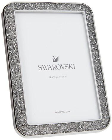 SWAROVSKI Minera Picture Frame SilverTone Metal Picture Frame with Clear Swarovski Crystal Accents For Pictures Measuring 4 x 6 Inches Part of the Swarovski Minera Collection