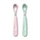 OXO Tot Feeding Spoon Set with Soft Silicone  Opal and Blossom