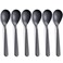 FULLYWARE Matte Black Demitasse Espresso Spoons Stainless Steel Satin Finish Coffee Spoons Mini Teaspoons Sugar Spoons 47inch Set of 6