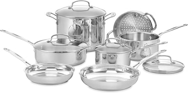 Cuisinart 11Piece Cookware Set Chefs Classic Stainless Steel Collection 7711G