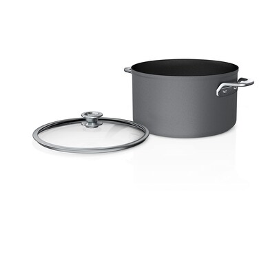 Ninja C50480 Foodi NeverStick Premium 8Quart Stock Pot with Glass Lid AntiScratch Nest System HardAnodized Nonstick Durable  Oven Safe to 500F Slate Grey