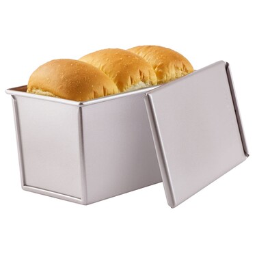 CHEFMADE Pullman Loaf Pan with Lid 099Lb Dough Capacity NonStick Rectangle Flat Toast Box for Oven Baking 42 x 77x 44Champagne Gold
