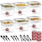 HeroFiber Disposable Chafing Dish Buffet Set Food Warmers for Parties Catering Supplies Buffet Display Complete Premium Set Half Size Single Pan Warming Trays 6 Pack CL6PKMINIDOMA2