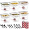 HeroFiber Disposable Chafing Dish Buffet Set Food Warmers for Parties Catering Supplies Buffet Display Complete Premium Set Half Size Single Pan Warming Trays 6 Pack CL6PKMINIDOMA2