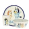 Zak Designs Bluey Kids Dinnerware Set 3 Pieces Durable and Sustainable Melamine Bamboo Plate Bowl and Tumbler are Perfect For Dinner Time With Family Bluey Bingo Bandit Chilli