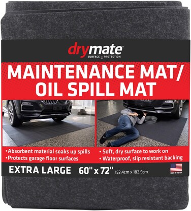 Drymate Maintenance MatOil Spill Mat 58 x 72 AbsorbentWaterproof Protects Garage Floor Surface  ReusableDurable USA Made