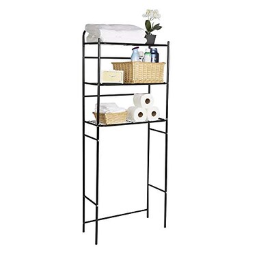 Mind Reader 3 Tier Toilet Rack Black