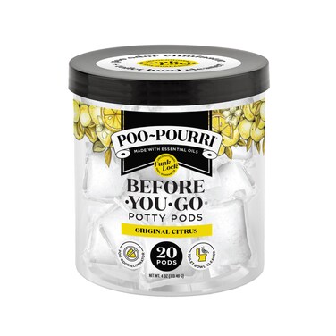 PooPourri BeforeYouGo Potty Pods Original Citrus 20 Count Toilet Pod  Lemon Bergamot and Lemongrass