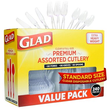 Glad 240 Count Pack of 1 Clear Assorted Cutlery